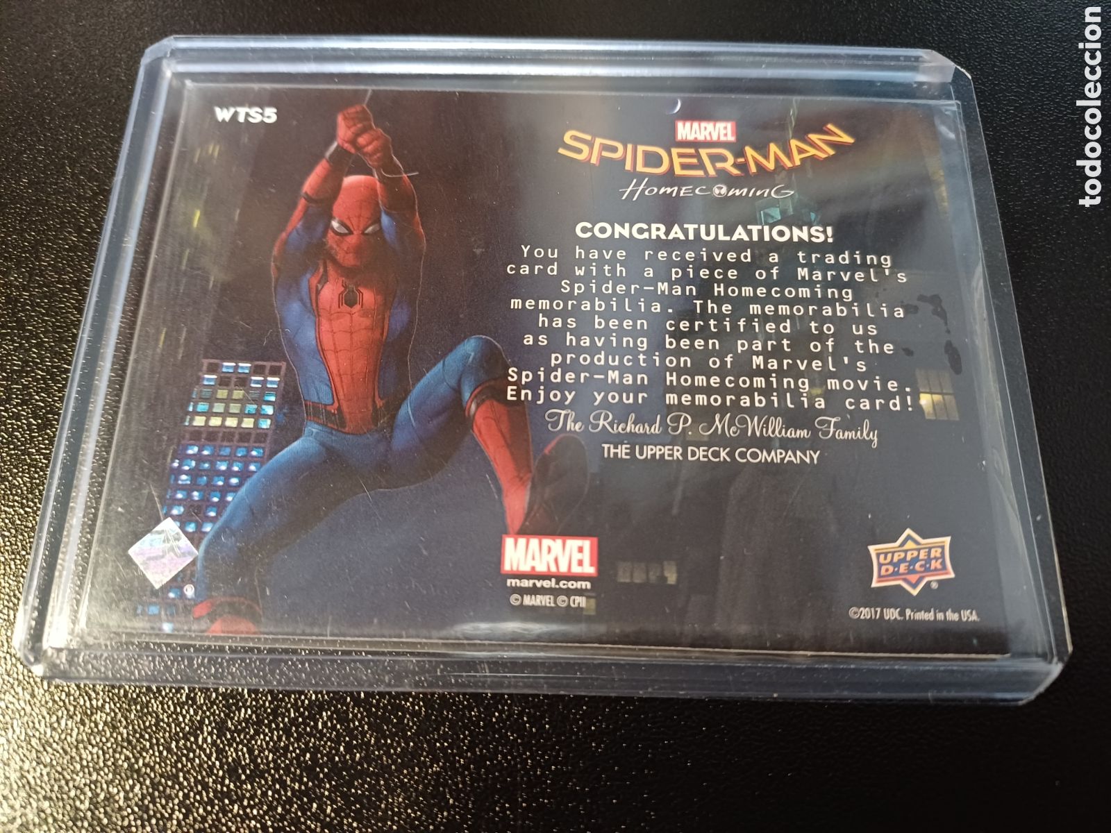 Trading cards: #WTS5 SPIDER-MAN HOMECOMING TOPPS UPPER DECK WEBBED THREADS MEMORABILIA - Foto 2