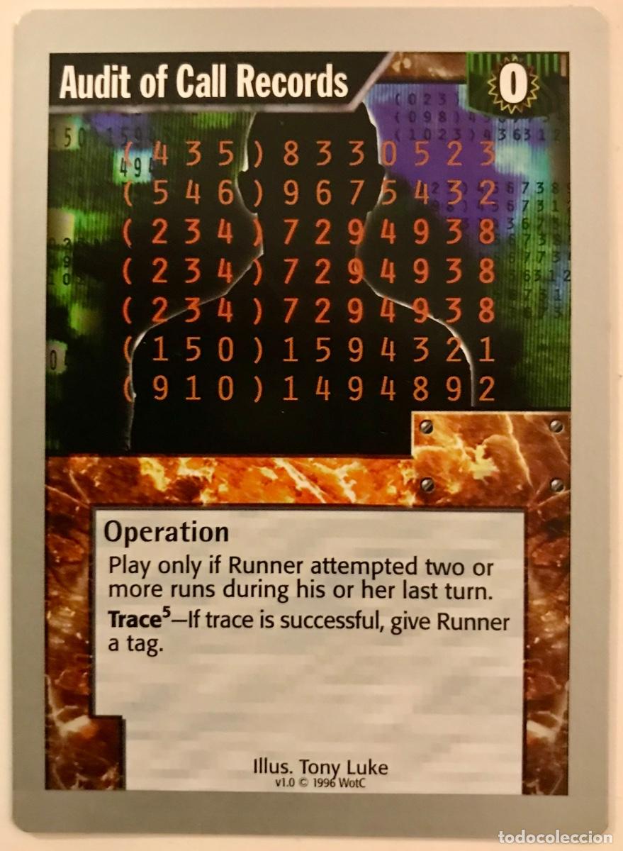 Trading cards: Netrunner - Limited - Audit of Call Records - Foto 1