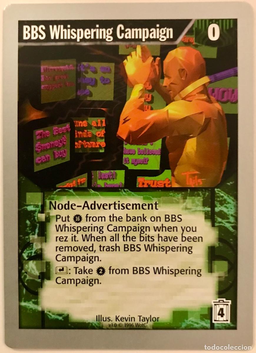Trading cards: Netrunner - Limited - BBS Whispering Campaign - Foto 1