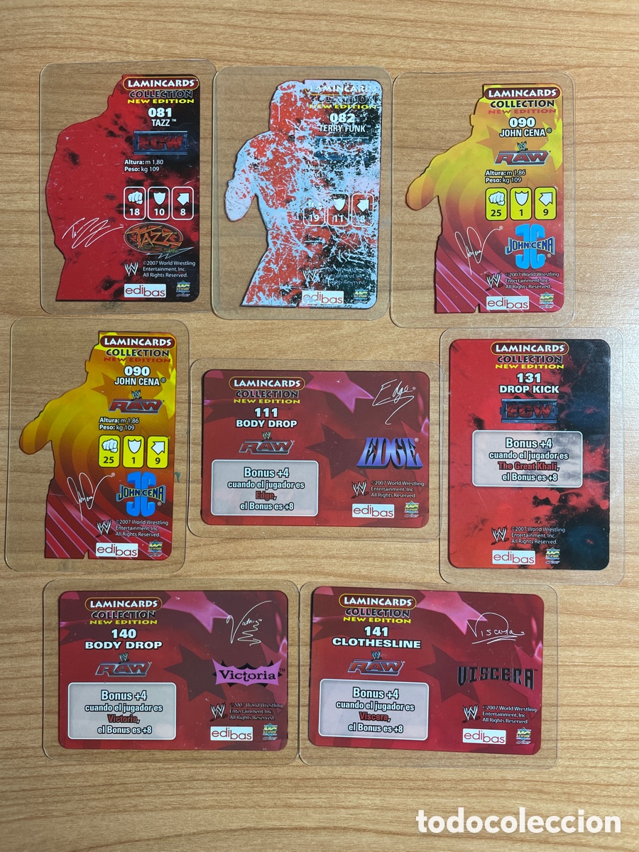 Trading cards: Lote 8 Lamincards Raw WWE - Foto 2
