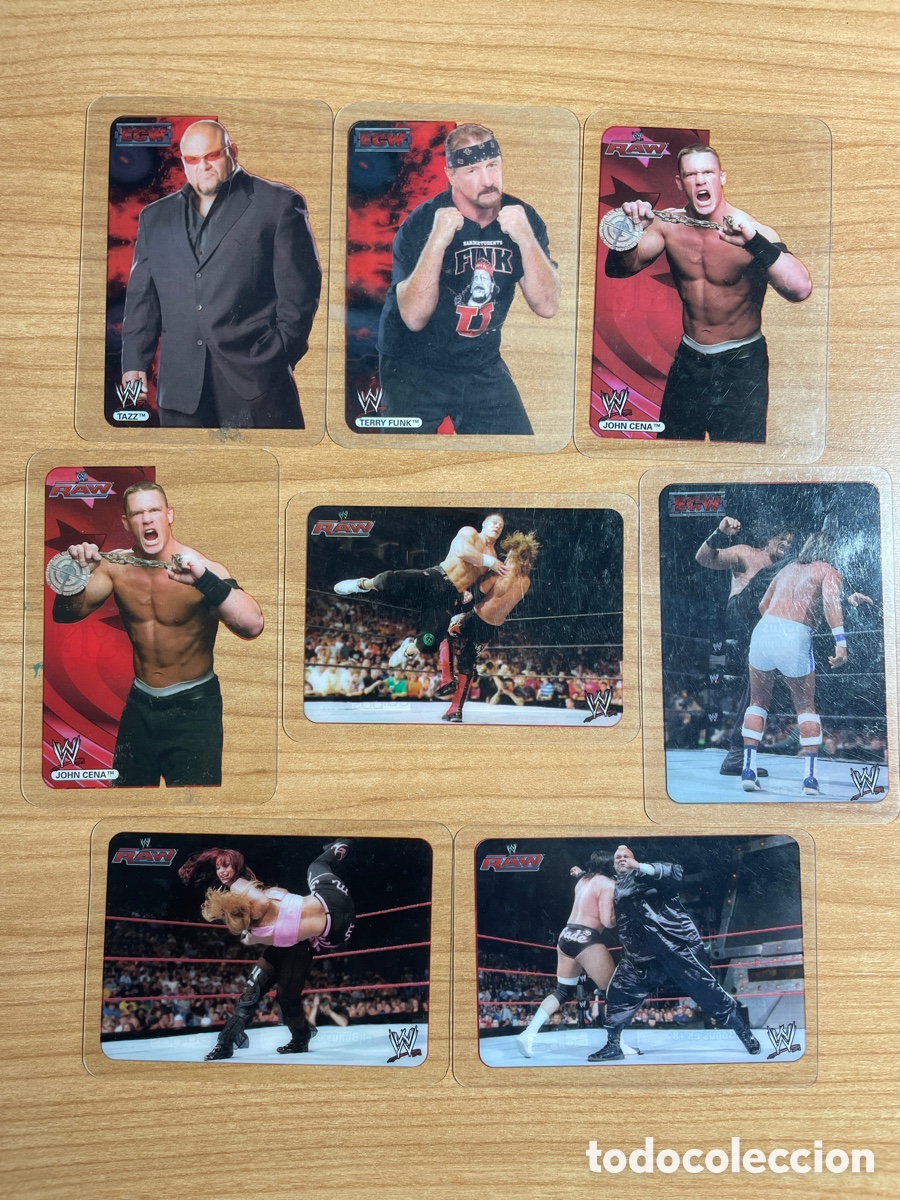 Trading cards: Lote 8 Lamincards Raw WWE - Foto 1