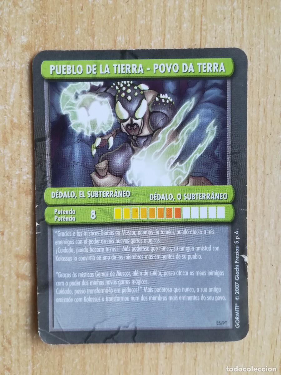 Trading cards: Gormiti. Los invencibles se&ntilde;ores de la naturaleza. Pueblo de la Tierra. D&eacute;dalo el subterr&aacute;neo.