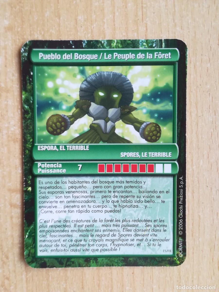 Trading Cards: Gormiti. Los invencibles se&ntilde;ores de la naturaleza. Pueblo del Bosque. Espora, el terrible.