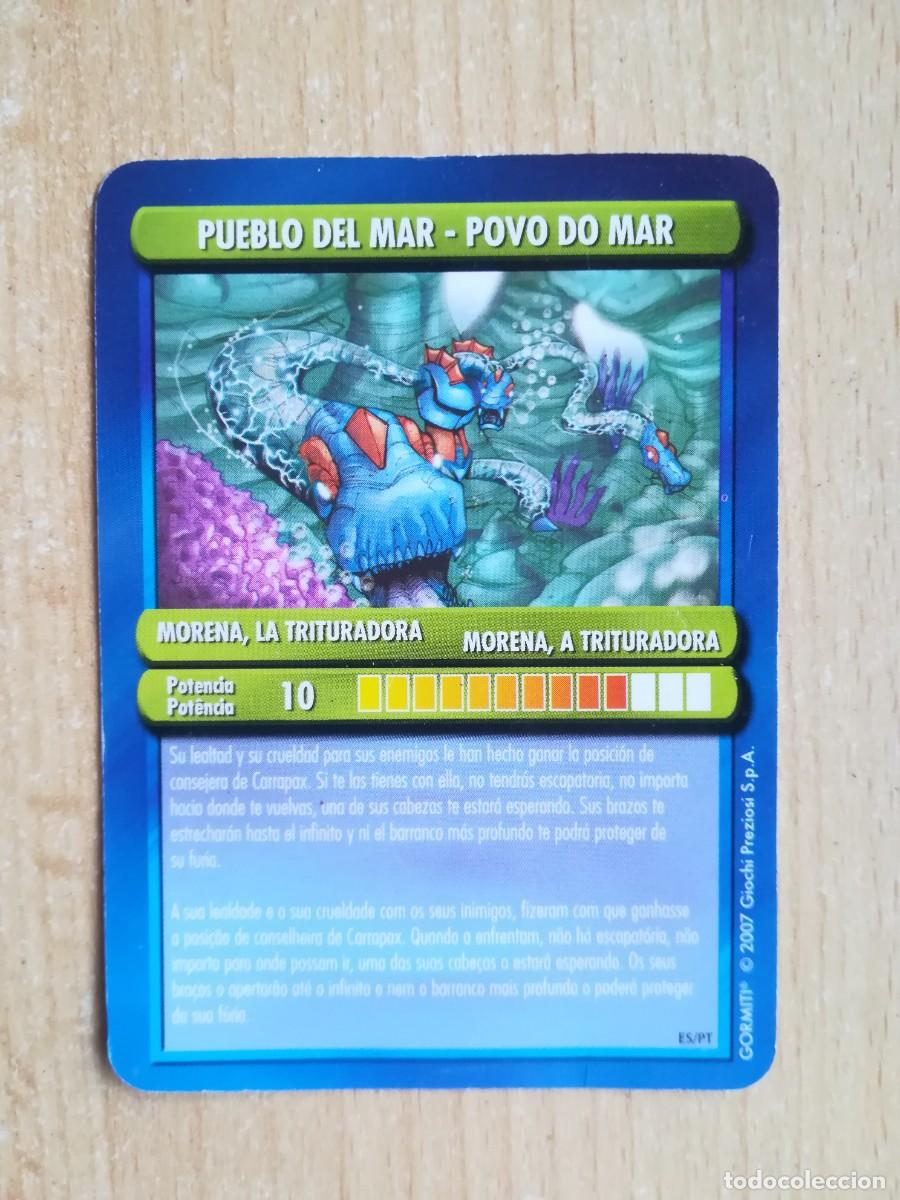 Trading Cards: Gormiti. Los invencibles se&ntilde;ores de la naturaleza. Pueblo del mar. Morena, la trituradora.