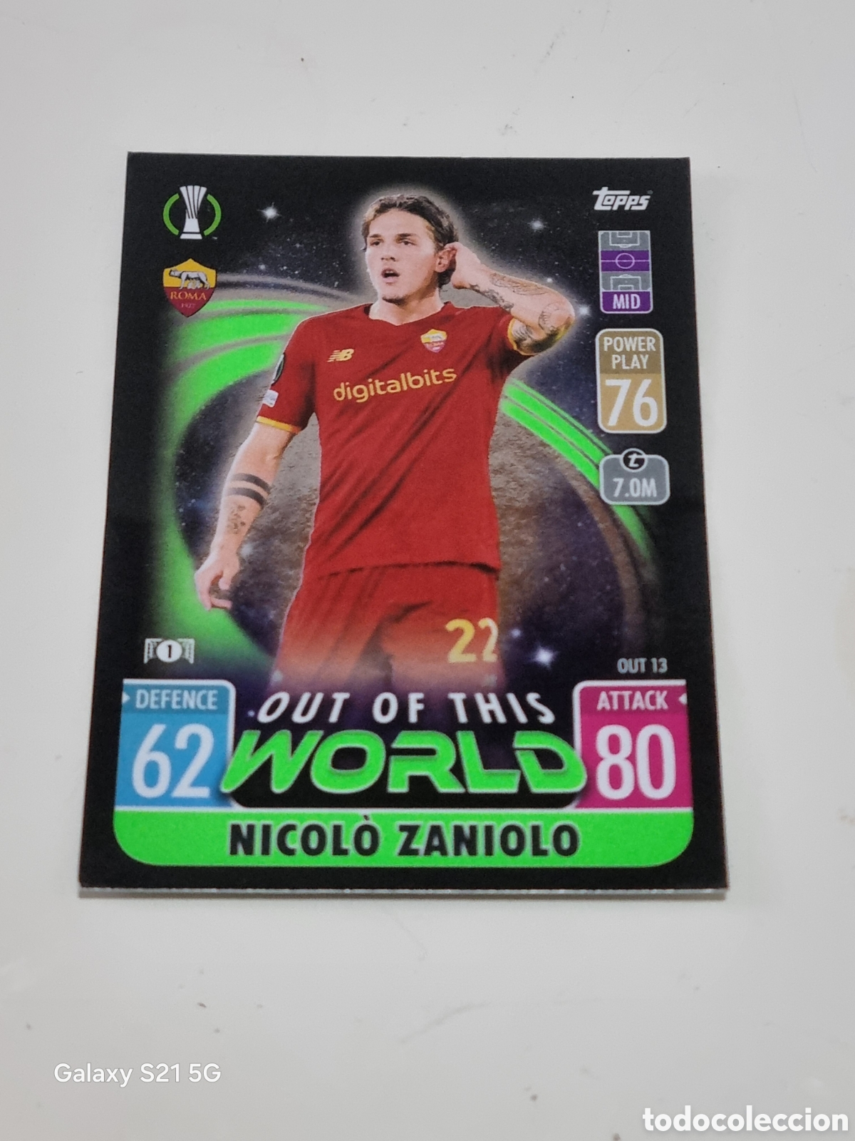 Trading Cards: OUT 13 - NICOLO ZANIOLO ROMA OUT OF THIS WORLD TOPPS MATCH ATTAX 2021-2022