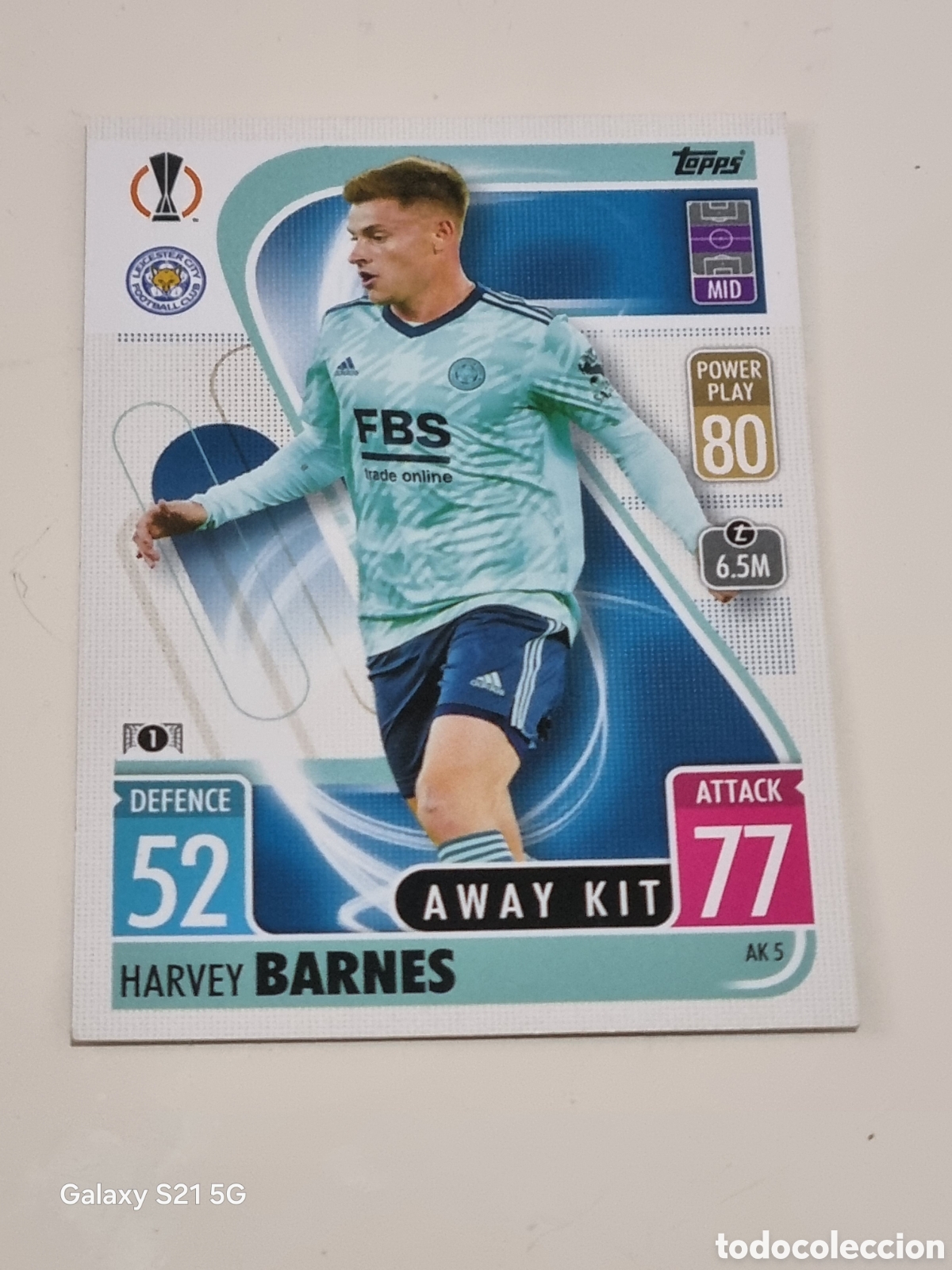 Trading Cards: AK 5 - BARNES LEICESTER AWAY KIT TOPPS MATCH ATTAX 2021-2022