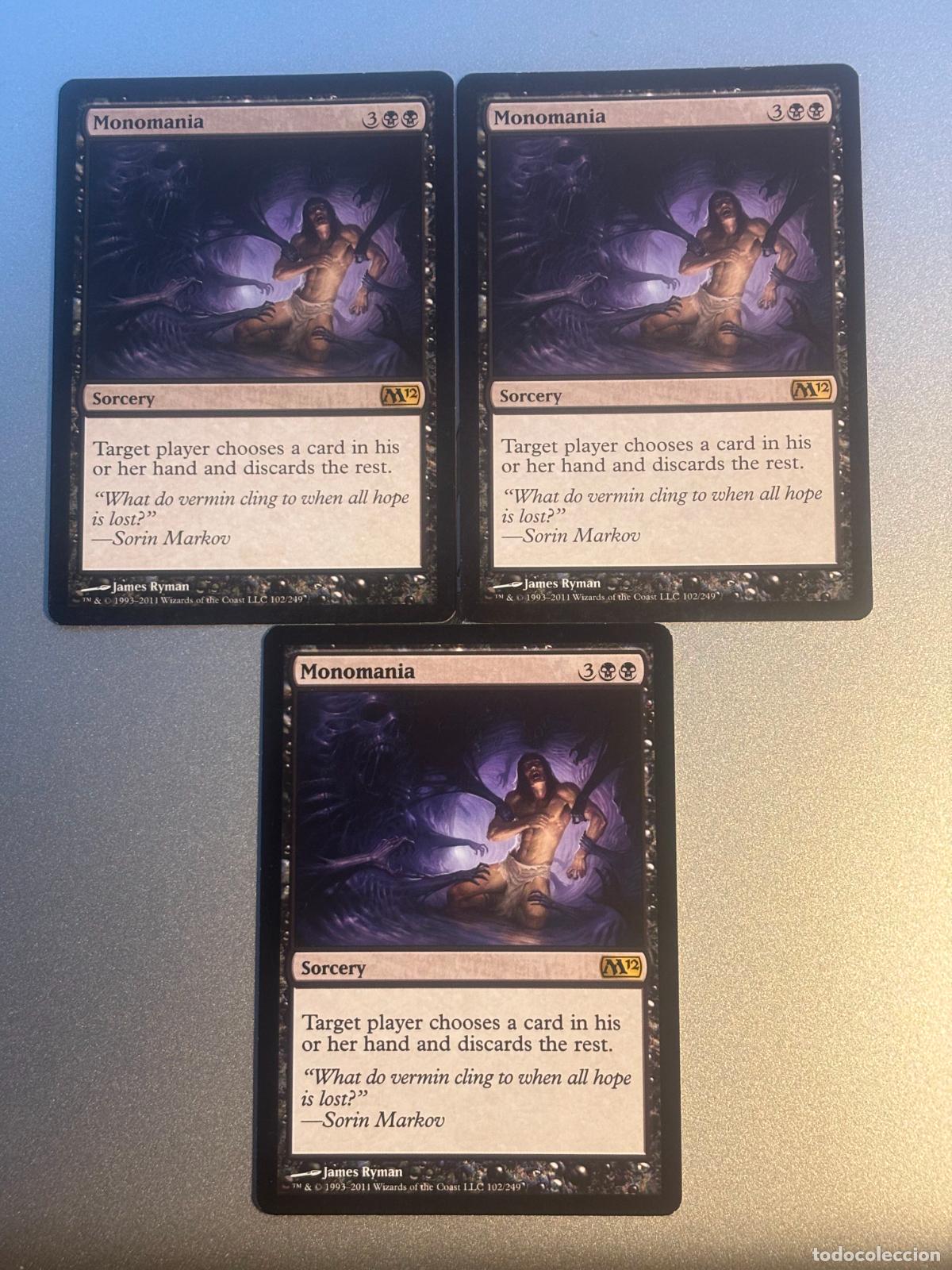 Trading cards: MAGIC THE GATHERING - MONOMANIA x 3 ( MAGIC 2012 ) - Foto 1