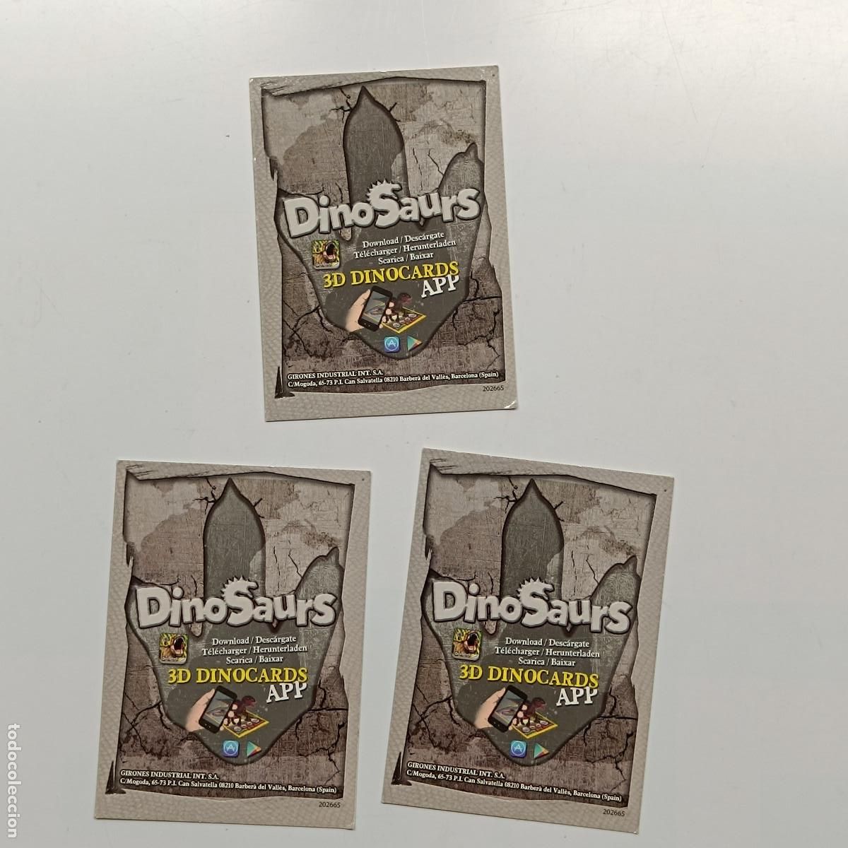 Trading cards: LOTE 3 TRADING CARD DINOSAURS. - Foto 1