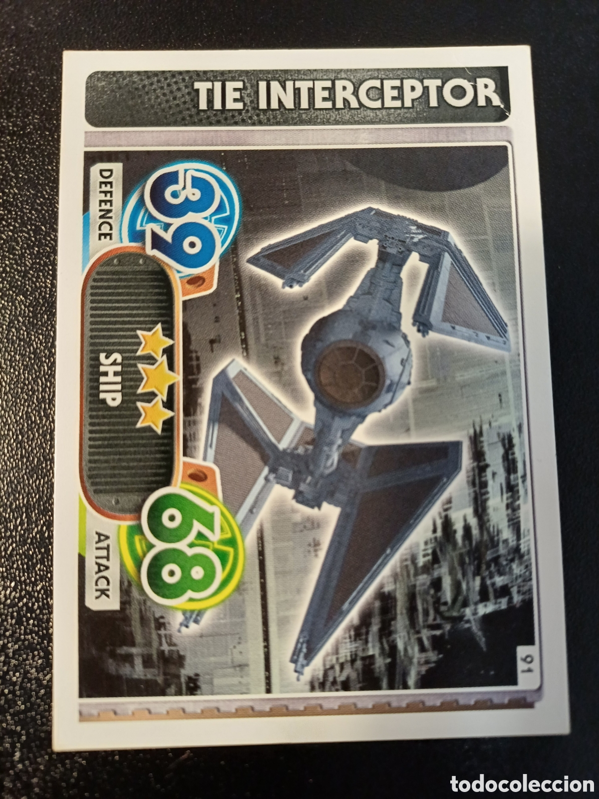 Trading cards: #91 TIE INTERCEPTOR TOPPS FORCE ATTAX 2016 STAR WARS - Foto 1
