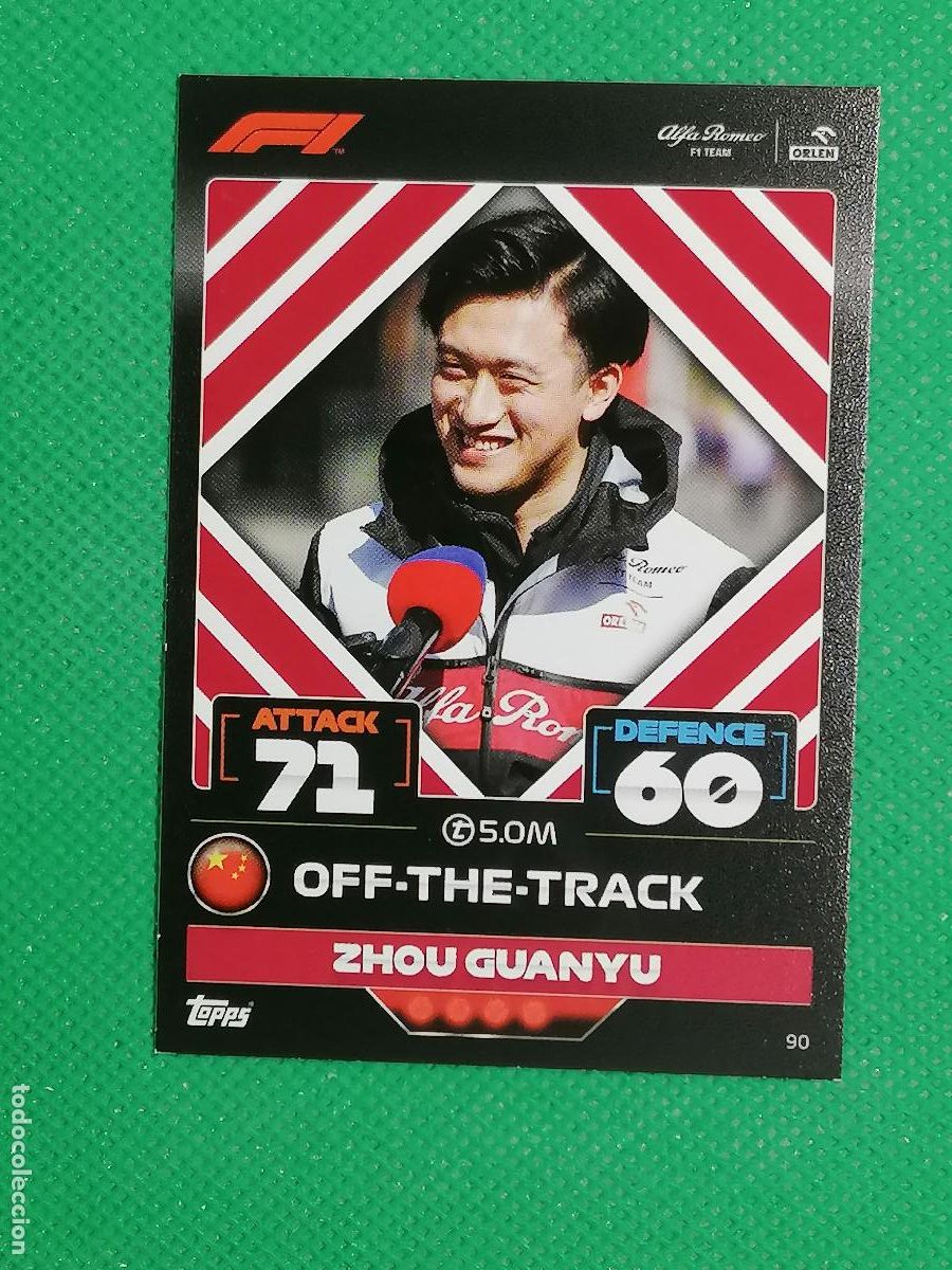 Trading Cards: 90 ZHOU GUANYU OFF THE TRACK ⚽ FORMULA 1 F1 TURBO ATTAX 2022 ⚽
