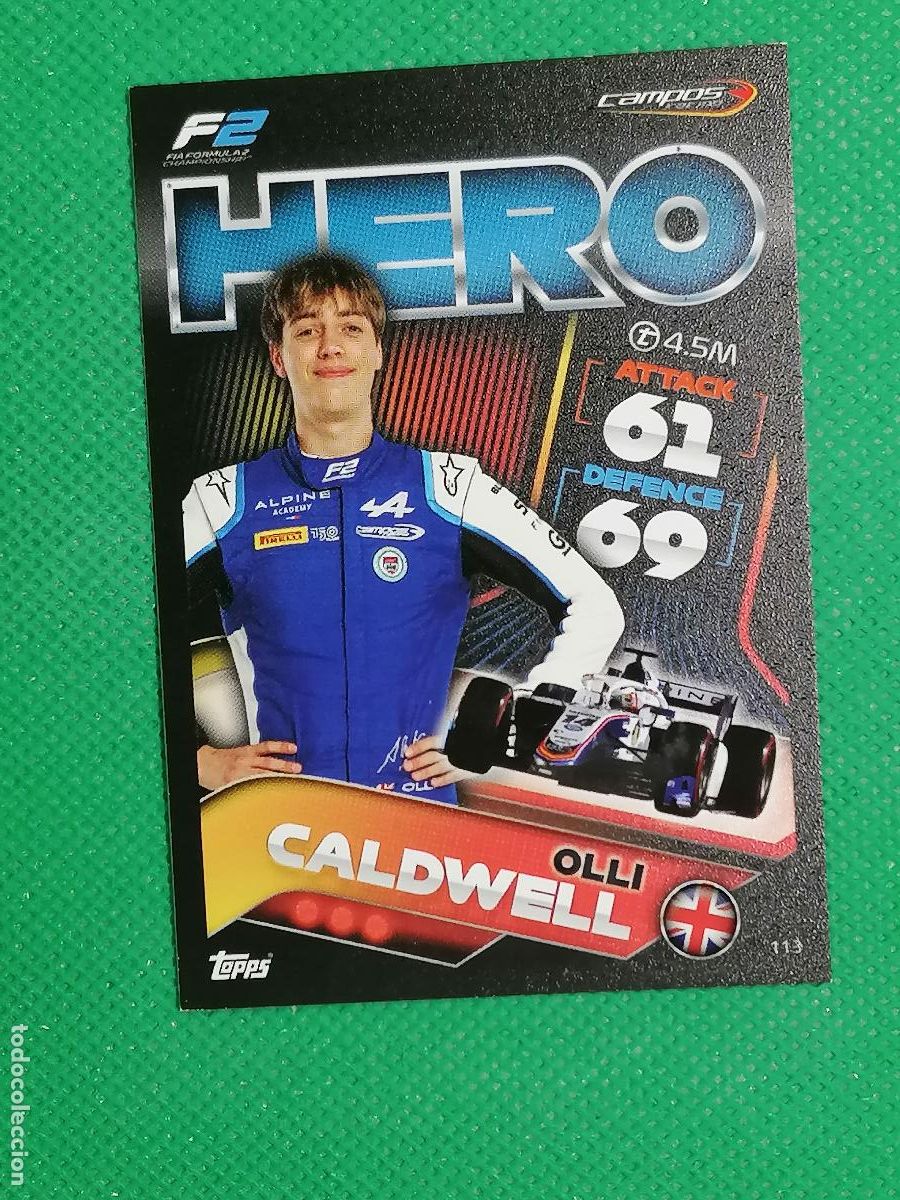 Trading Cards: 113 OLLI CALDWELL F2 HERO ⚽ FORMULA 1 F1 TURBO ATTAX 2022 ⚽