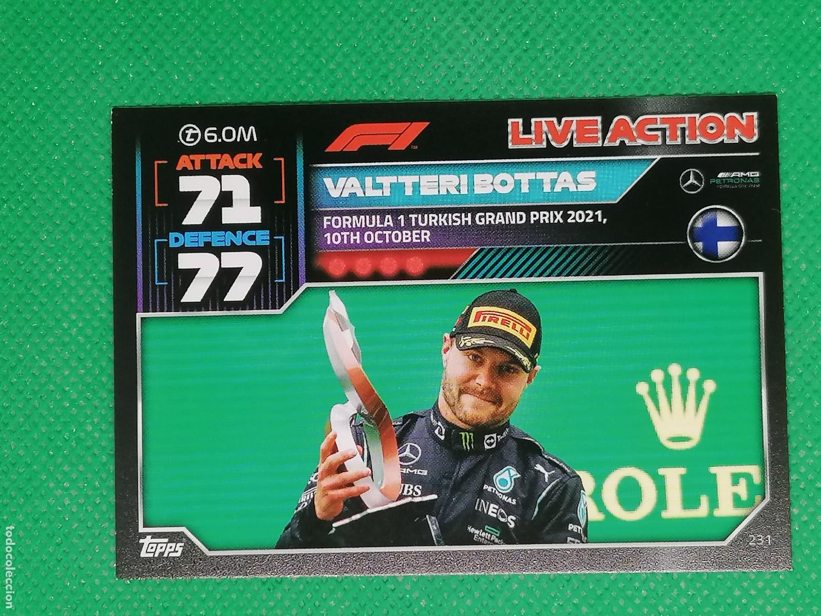 Trading Cards: 231 VALTTERI BOTAS LIVE ACTION ⚽ FORMULA 1 F1 TURBO ATTAX 2022 ⚽