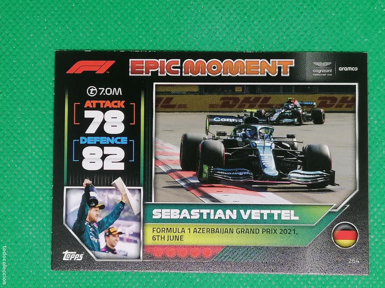 Trading Cards: 264 SEBASTIAN VETTEL EPIC MOMENT ⚽ FORMULA 1 F1 TURBO ATTAX 2022 ⚽