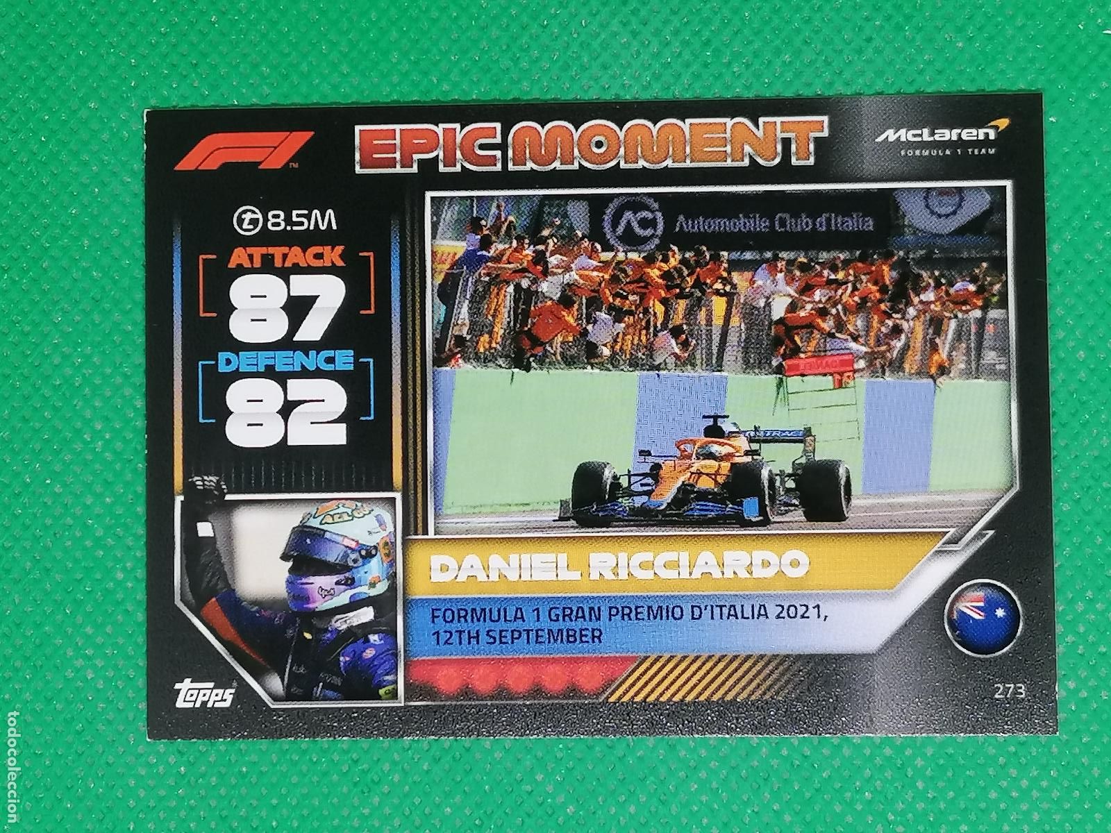 Trading Cards: 273 DANIEL RICCIARDO EPIC MOMENT ⚽ FORMULA 1 F1 TURBO ATTAX 2022 ⚽