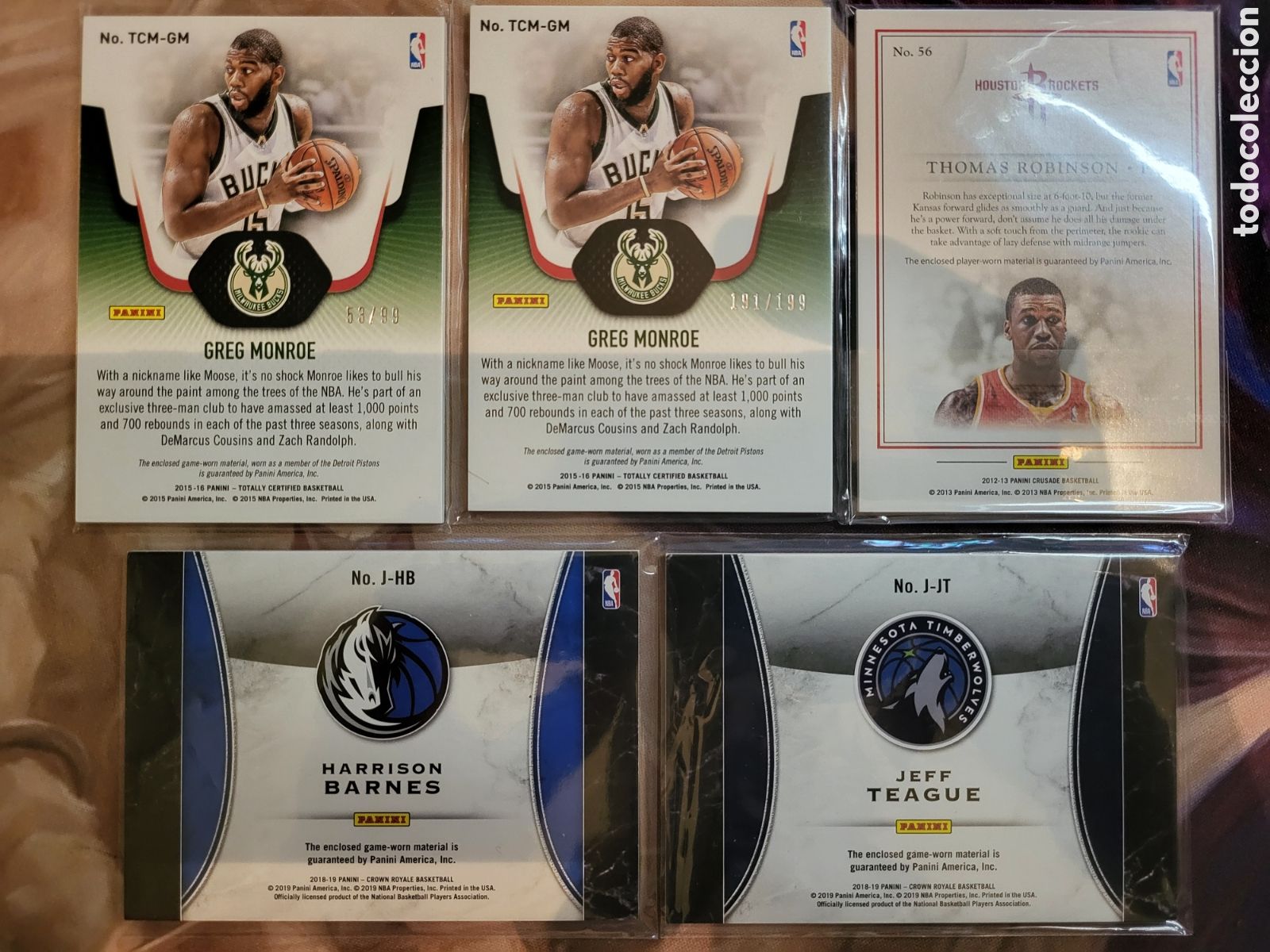 Trading cards: [LOTE] 5x NBA Game-Worn / Panini - Foto 2