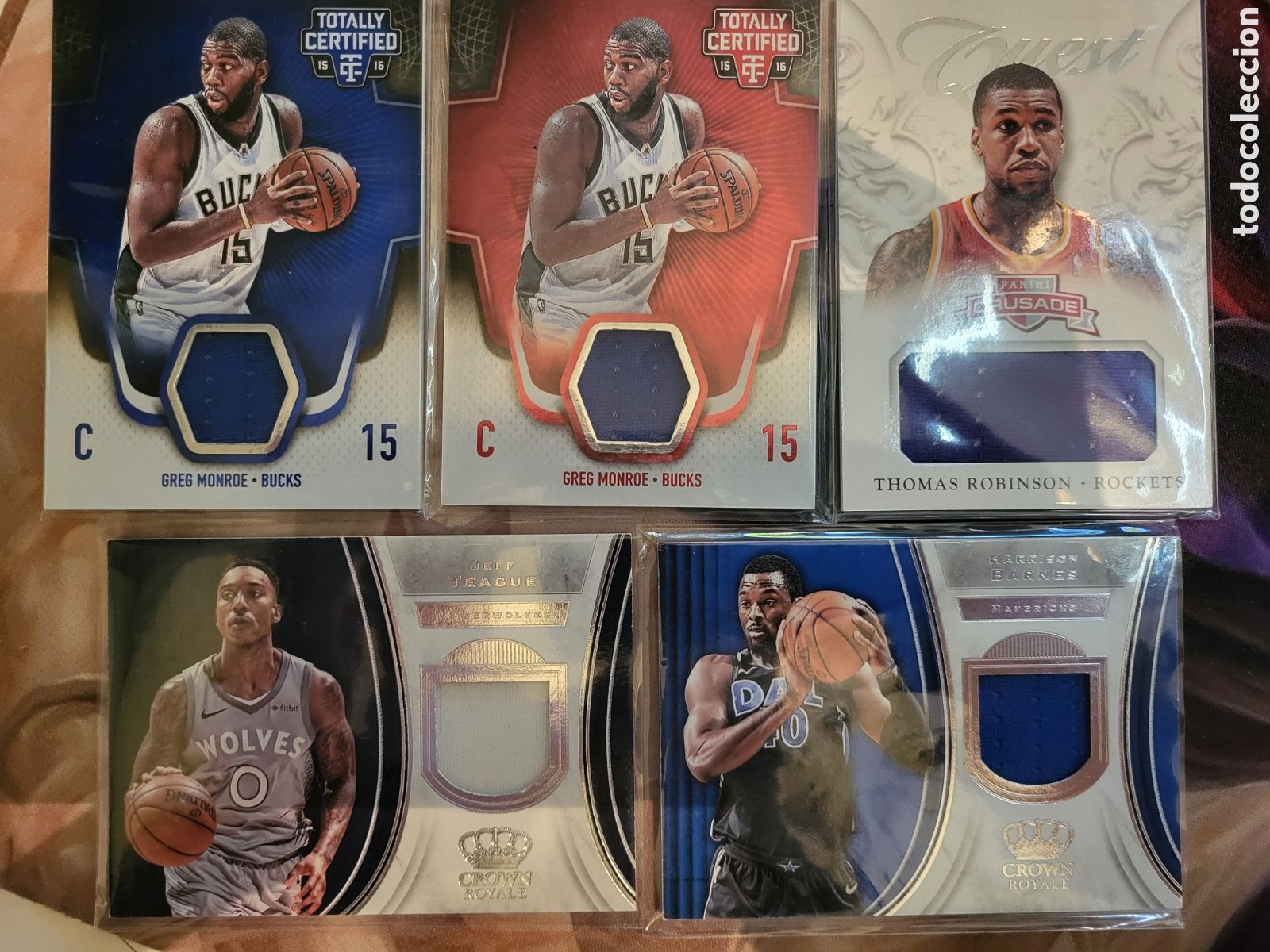Trading cards: [LOTE] 5x NBA Game-Worn / Panini - Foto 1