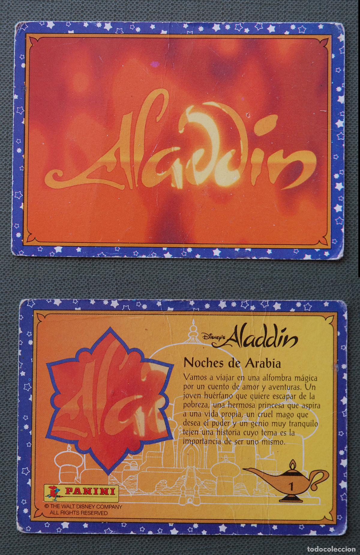 Trading Cards: CROMO / CARTA ALADDIN N&ordm; 1 - NOCHES DE ARABIA - DISNEY - DISNEY&acute;S