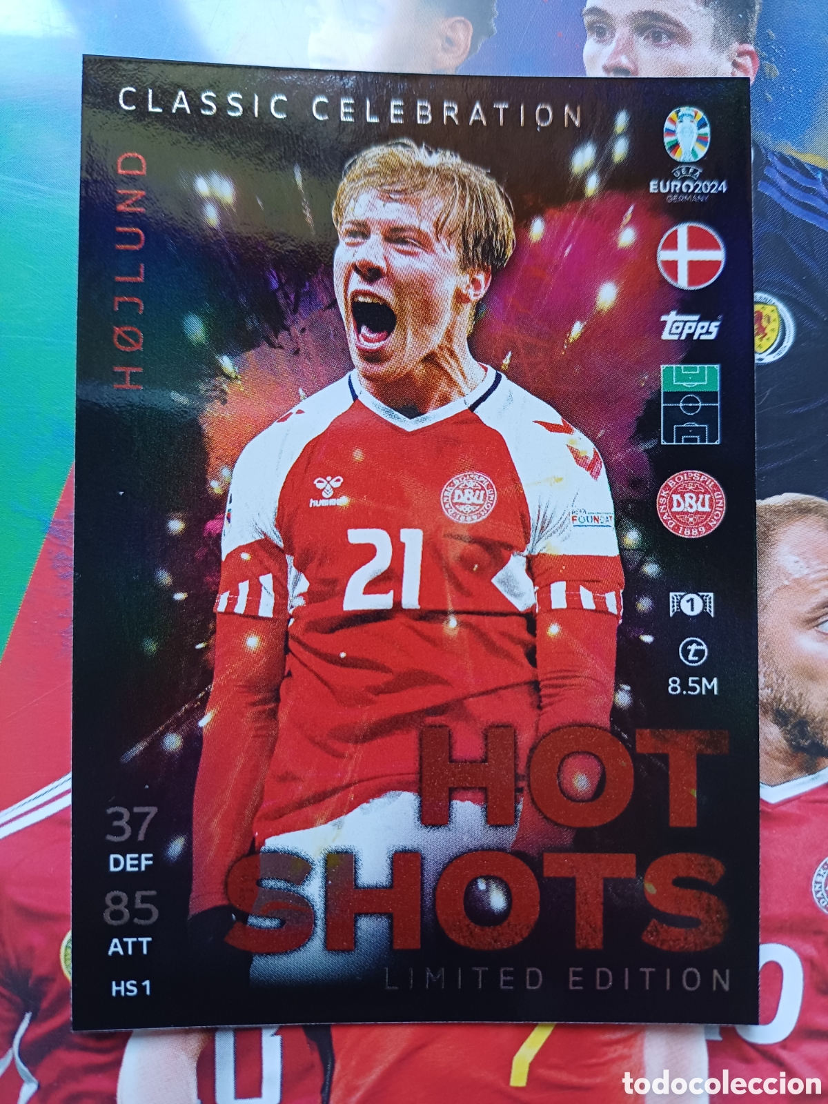 Figurine Collezionabili: #HS1 HOJLUND DENMARK HOT SHOTS LIMITED EDITION TOPPS MATCH ATTAX EURO 2024
