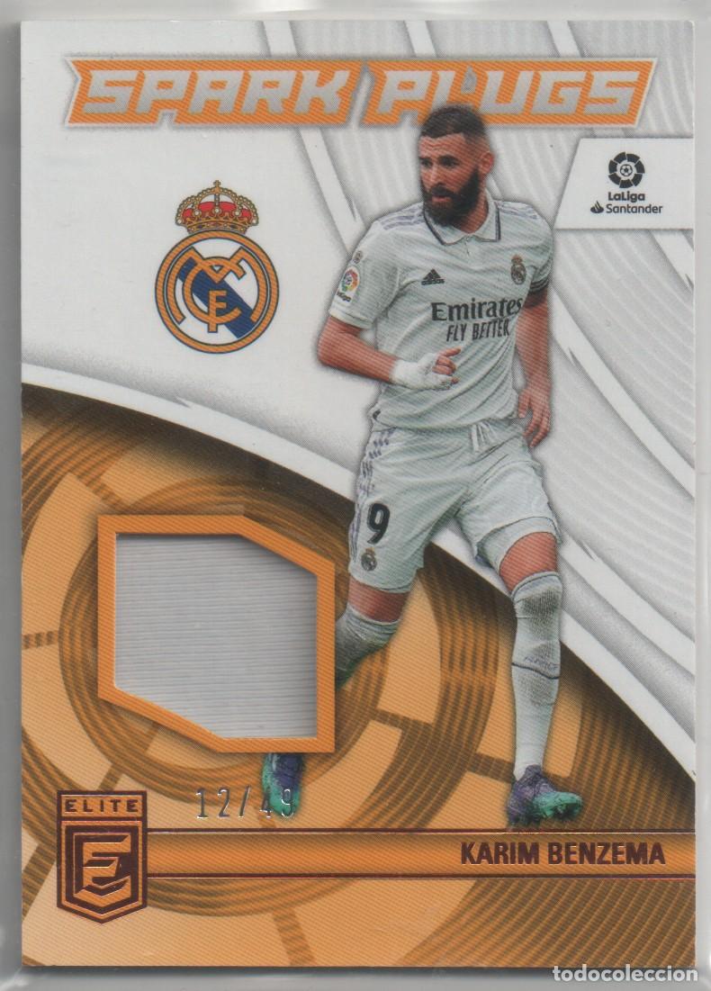 Trading Cards: Benzema (Real Madrid) Spark Plugs 12/49 Donruss Elite La Liga Soccer 2022-23 Panini