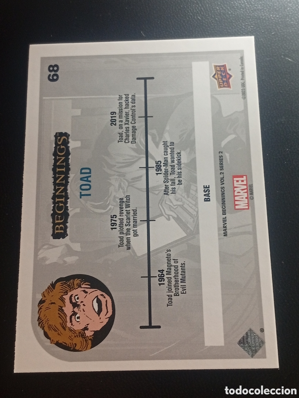 Trading cards: 68 TOAD BEGINNINGS UPPER DECK 2023 MARVEL CROMOS CARDS PANINI TOPPS TCG - Foto 2