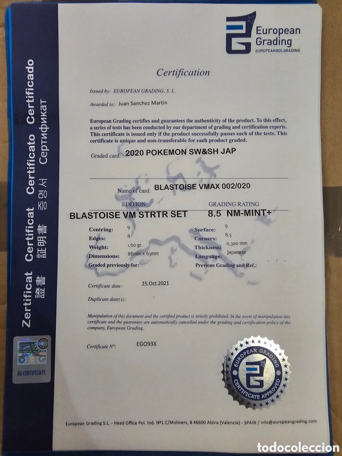 Trading cards: Carta Gradeada Pokemon Blastoise VMax (Japon&eacute;s) - Foto 3