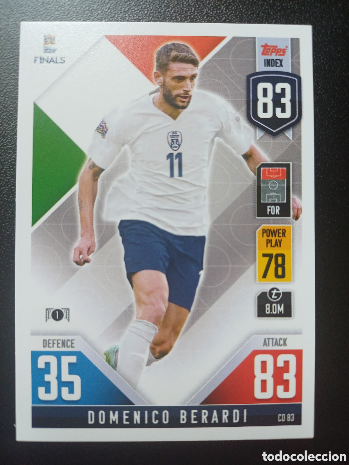Cartas Colecion&aacute;veis: #CD83 DOMENICO BERARDI ITALY TOPPS MATCH ATTAX 101 THE ROAD TO UEFA NATIONS LEAGUE FINALS 2022