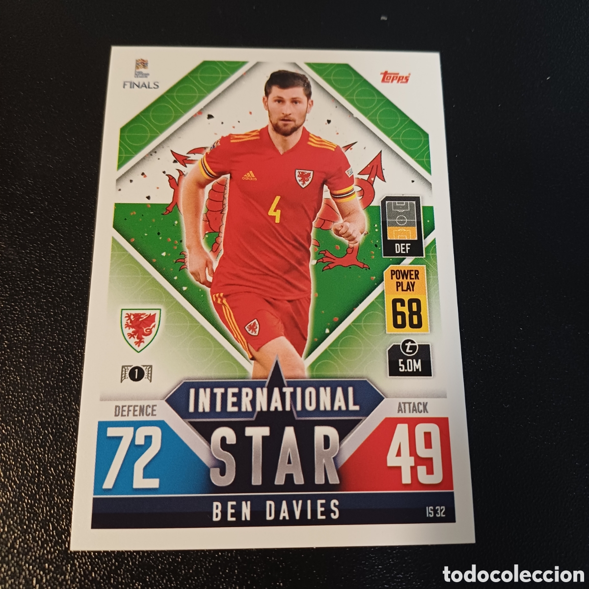 Trading Cards: #IS32 BEN DAVIES WALS TOPPS MATCH ATTAX 101 THE ROAD TO UEFA NATIONS LEAGUE FINALS 2022