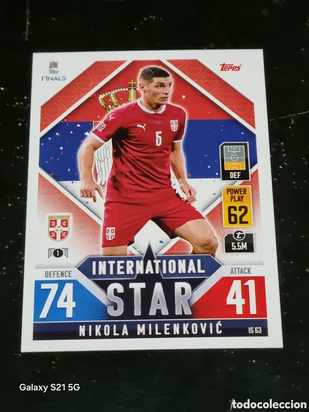 Trading Cards: IS 63 - MILENKOVIC, SERBIA MATCH ATTAX 101 THE ROAD TO FINALS UEFA NATIONS LEAGUE TOPPS 2022