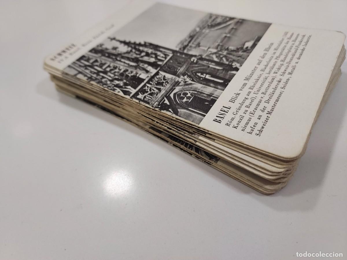 Trading cards: Lote 33 cartas juego educativo alem&aacute;n ciudades o escenarios de Europa. Circa 1950. 12 x 7,5 cm