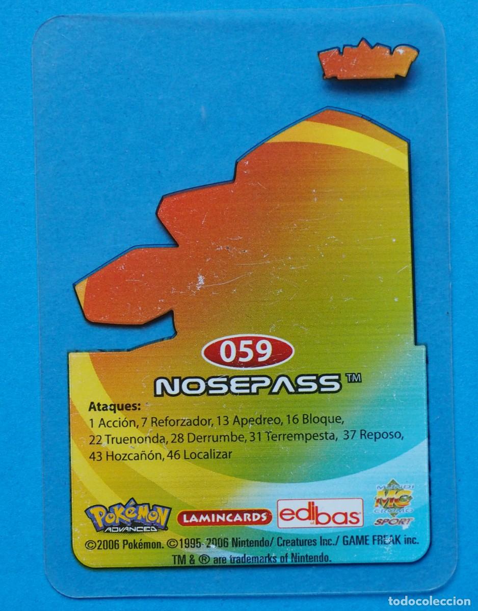 Trading cards: LAMINCARDS POK&Eacute;MON: N&ordm; 059 NOSEPASS. 2006. NINTENDO - Foto 2
