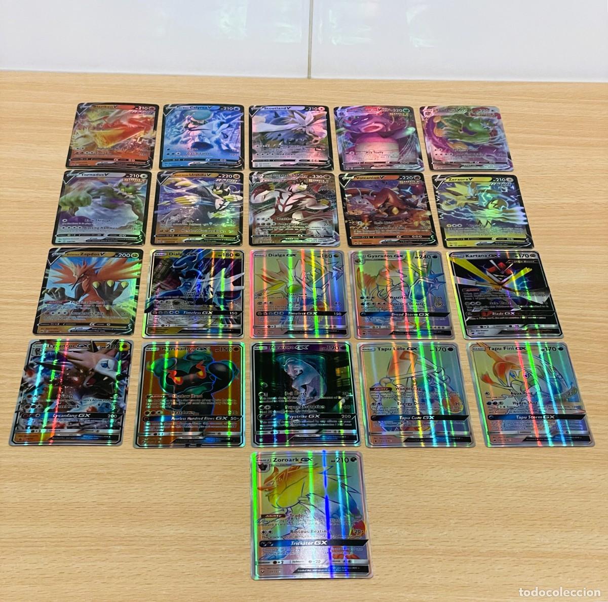 Sammelkarten: LOTE POK&Eacute;MON DE 21 CARDS BRILLANTES VERSI&Oacute;N EN INGL&Eacute;S (2021) - BASIC / STAGE 1 / V MAX