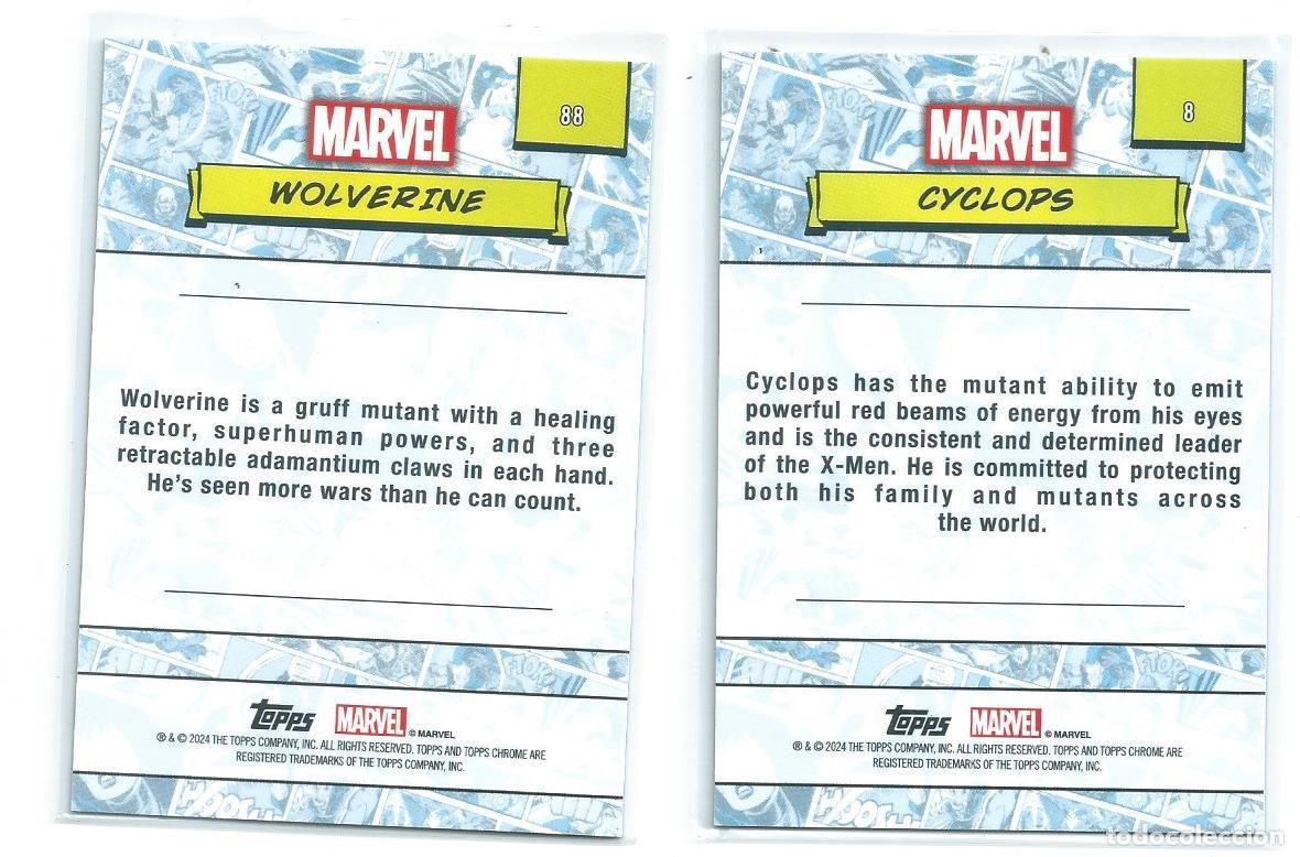 Trading cards: MARVEL TOPPS CHROME 2024 : CARDS 8 - 88 (CYCLOPS - WOLVERINE) - Foto 2