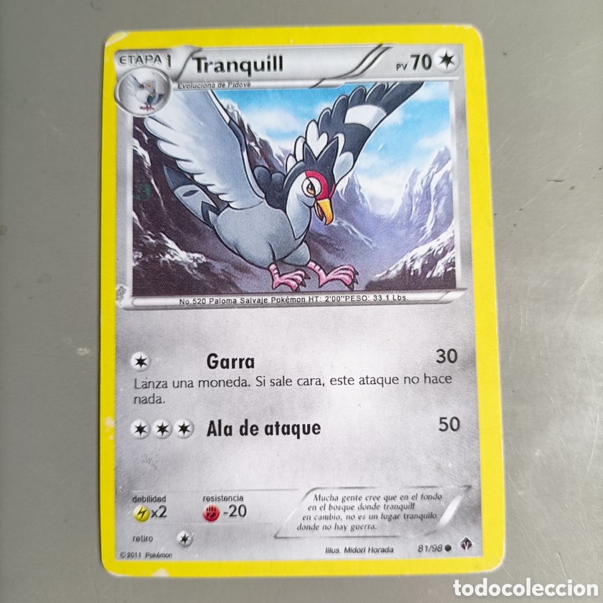 Trading cards: CARTA POK&Eacute;MON 2011. №81/98 TRANQUILL