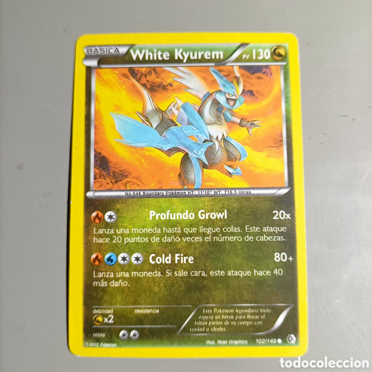 Trading cards: CARTA POK&Eacute;MON 2012. №102/149 WHITE KYUREM