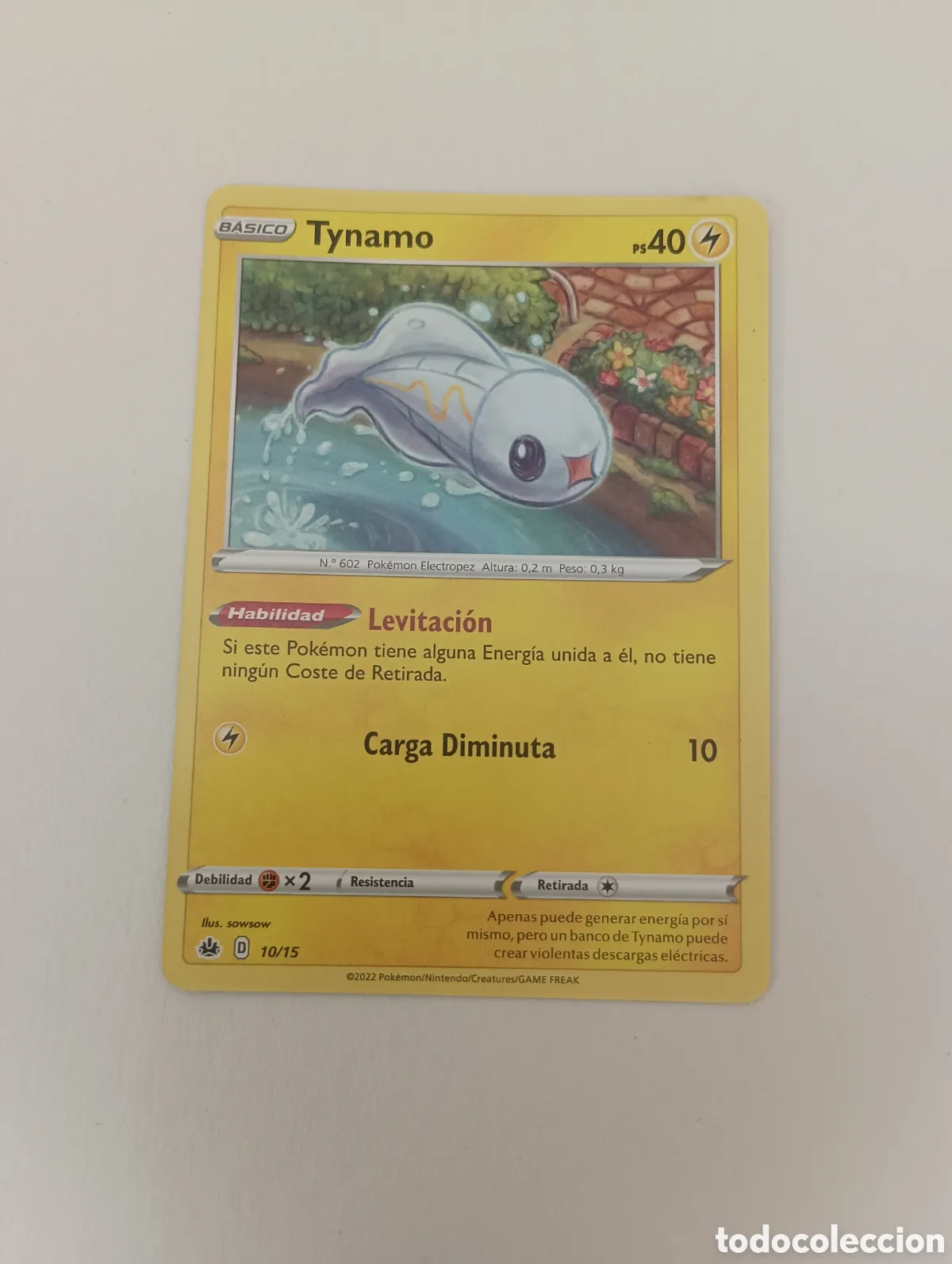 Carta Pokemon Tynamo 10/15 – Versión sin brillo (no holo) – Colección promo oficial McDonald's