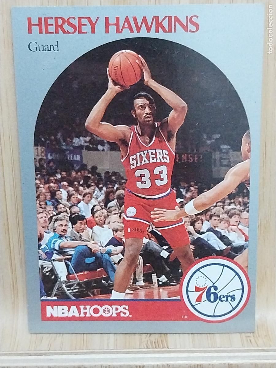 Trading Cards: HERSEY HAWKINS 76 ERS 1990 NBA HOOPS CARD 229