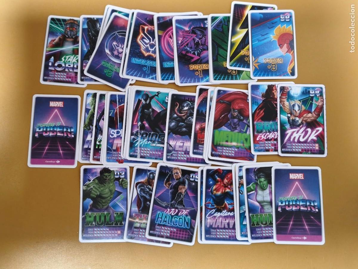 Trading cards: DESCUBRE TU PODER MARVEL CARREFOUR, LOTE 50 CARDS - Foto 1