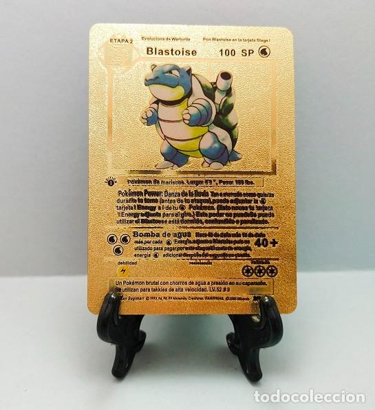 pokemon gold blastoise card 1st Edition Blastoise 2/102 Gold Metal High Quality Fan Art Card Collectible