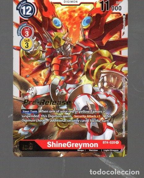 Trading cards: CROMO DE DIGIMON CARD GAME TITULO SHINE GREYMON - Foto 1