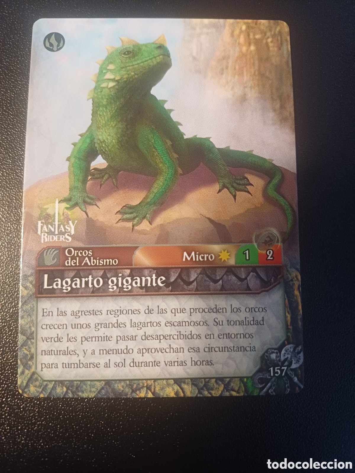 Cartas Colecion&aacute;veis: #157 LAGARTO GIGANTE MICRO PANINI FANTASY RIDERS LA INVASION DE LOS GIGANTES 2019