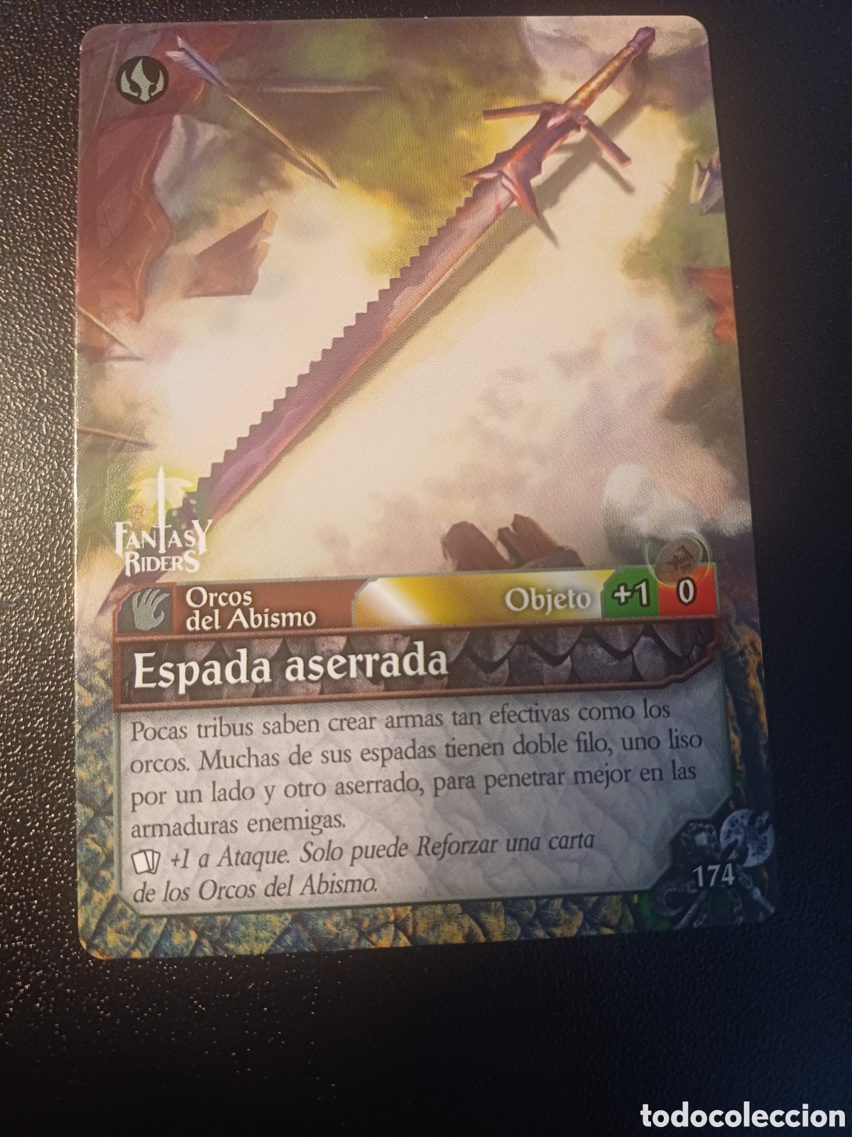 Cartas Colecion&aacute;veis: #174 ESPADA ASERRADA PANINI FANTASY RIDERS LA INVASION DE LOS GIGANTES 2019