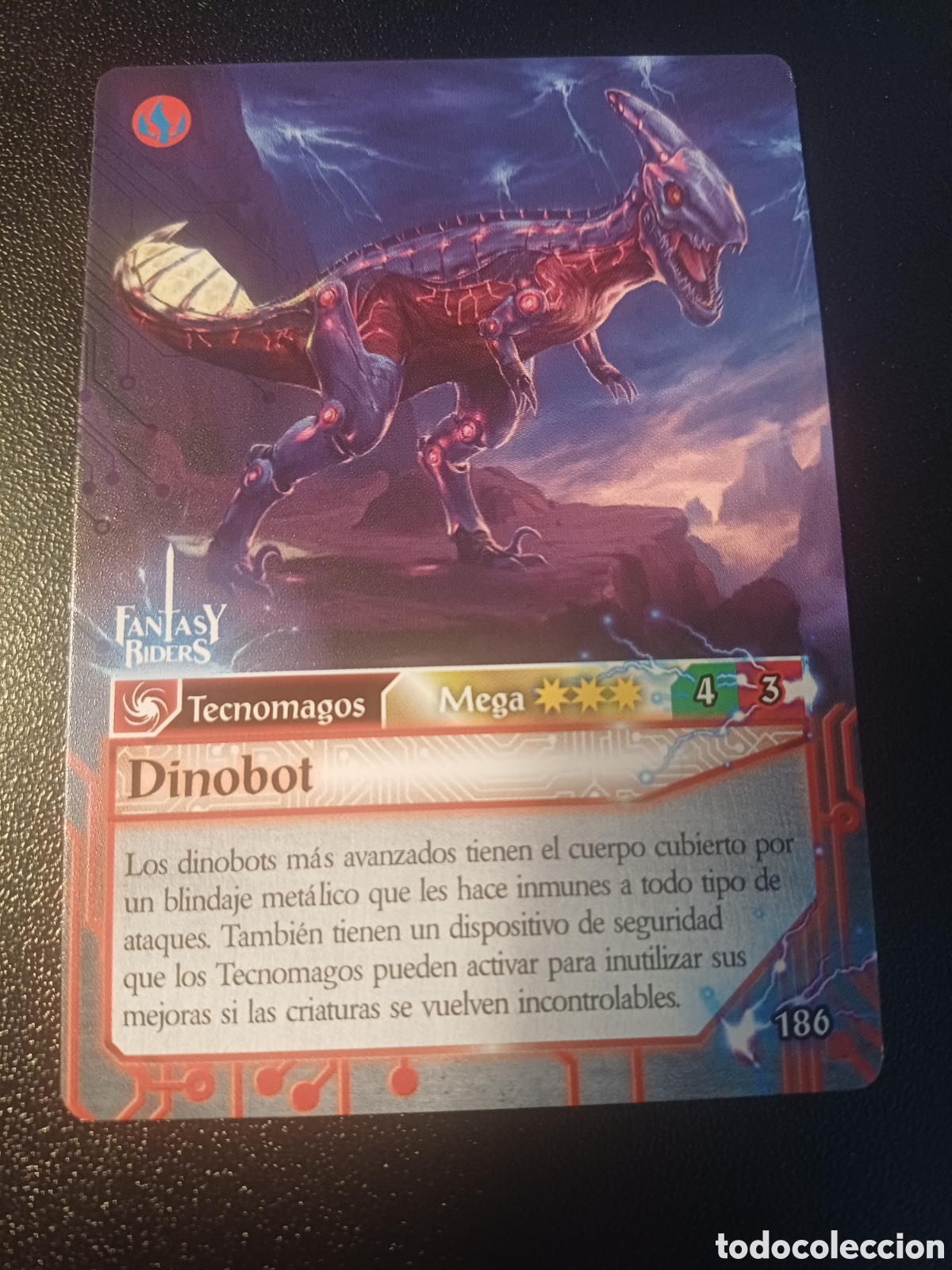 Cartas Colecion&aacute;veis: #186 DINOBOT MEGA PANINI FANTASY RIDERS LA INVASION DE LOS GIGANTES 2019