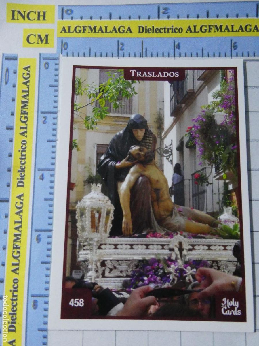 Trading Cards: TARJETA TRADING CARD CROMO RELIGIOSO SEMANA SANTA M&Aacute;LAGA. HOLY CARDS. 458 TRASLADOS.