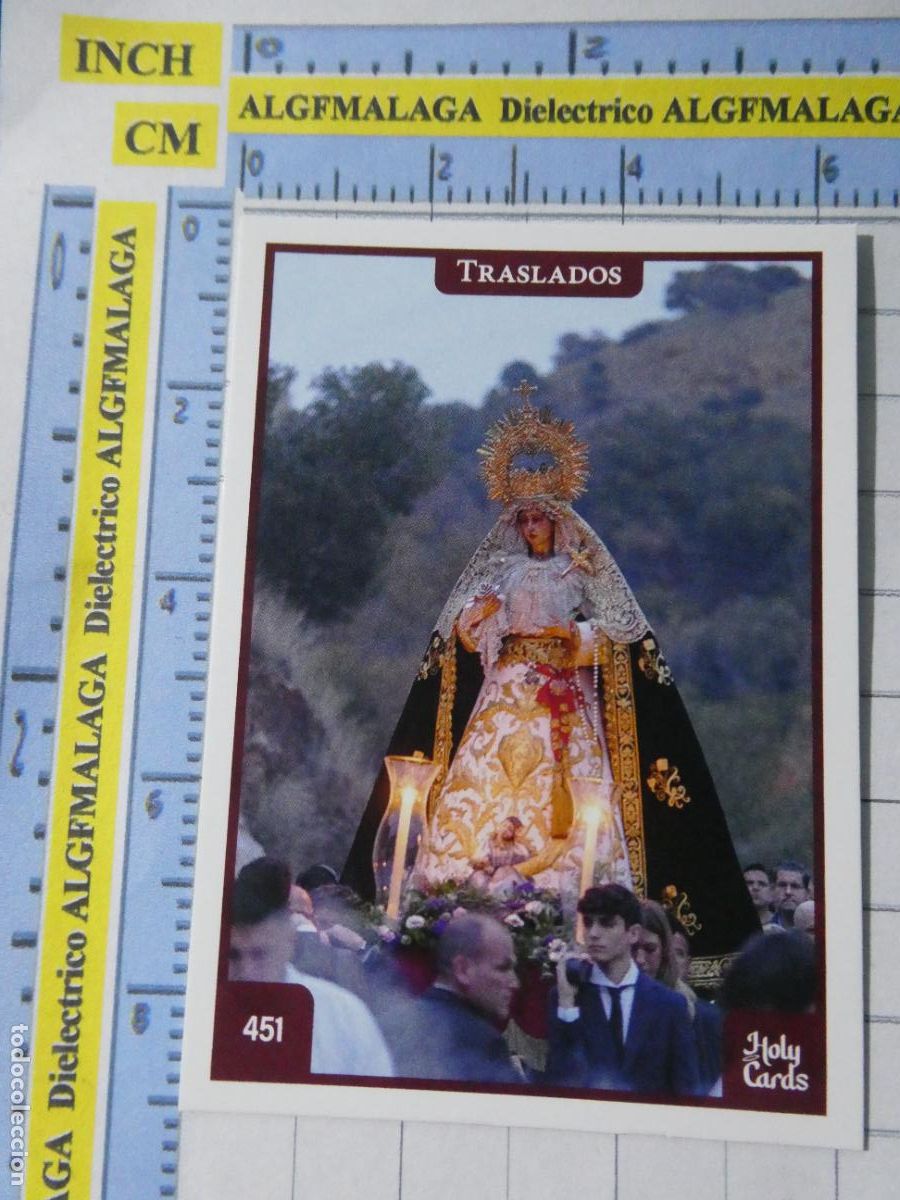 Trading Cards: TARJETA TRADING CARD CROMO RELIGIOSO SEMANA SANTA M&Aacute;LAGA. HOLY CARDS. 451 TRASLADOS.