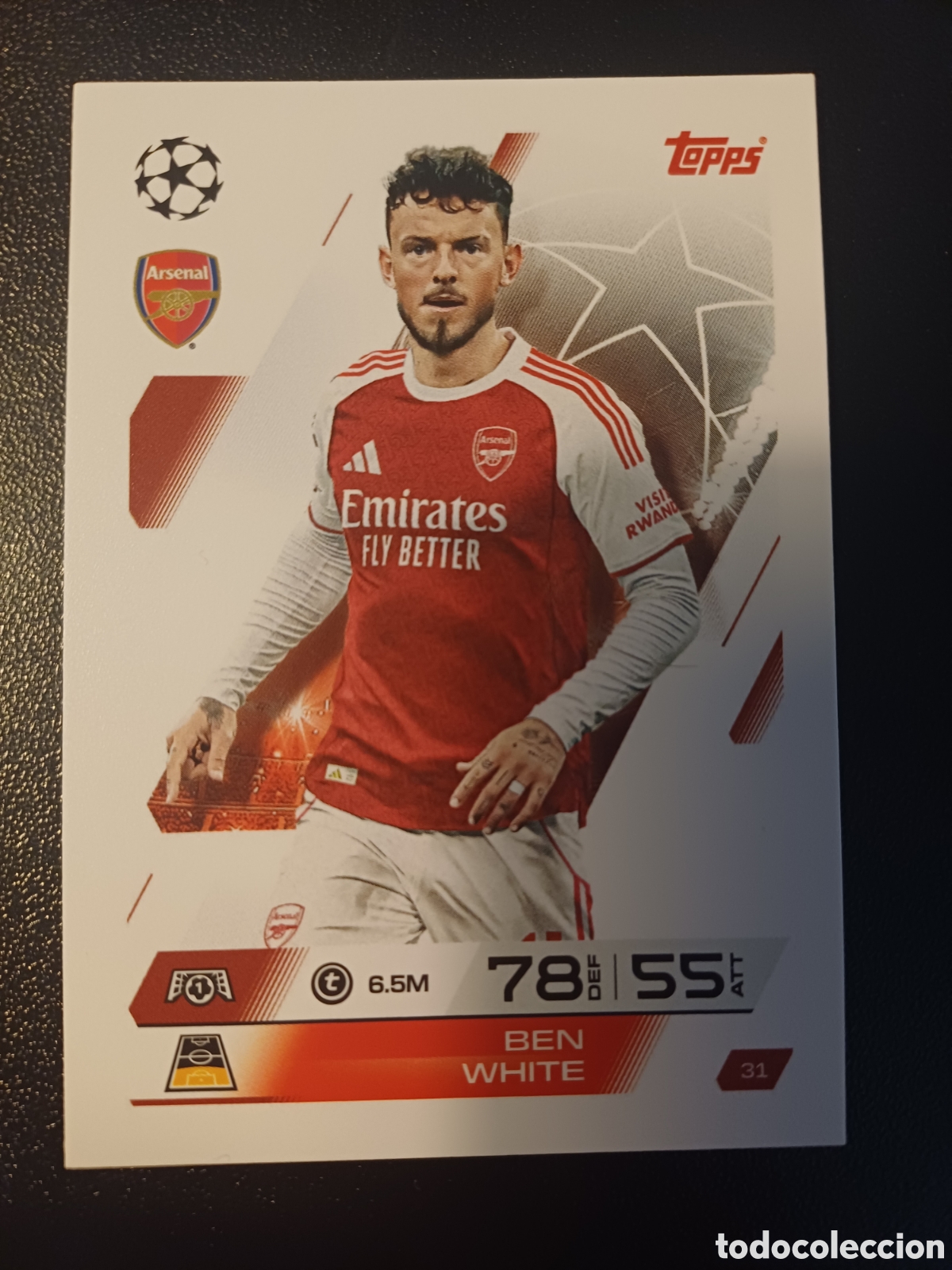 Figurine Collezionabili: #031 BEN WHITE ARSENAL FC TOPPS MATCH ATTAX 2025/26