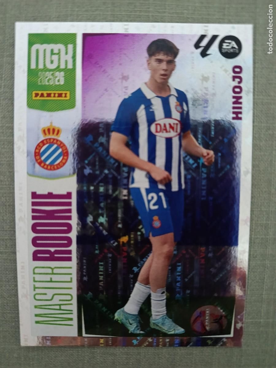 Trading Cards: MGK 2025/26. #413. HINOJO &rdquo;MASTER ROOKIE&rdquo;. RCD ESPA&Ntilde;OL.
