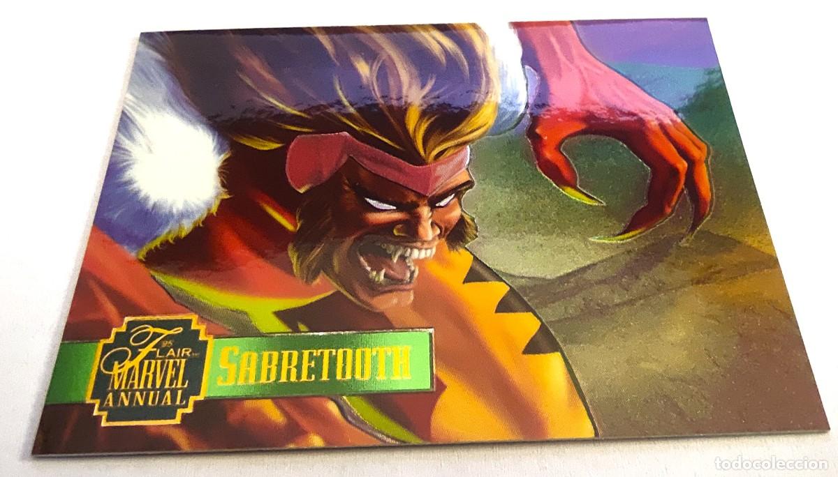 Trading cards: 1995 FLAIR MARVEL ANNUAL POWERBLAST SUBSET Sabretooth #9 - Foto 1