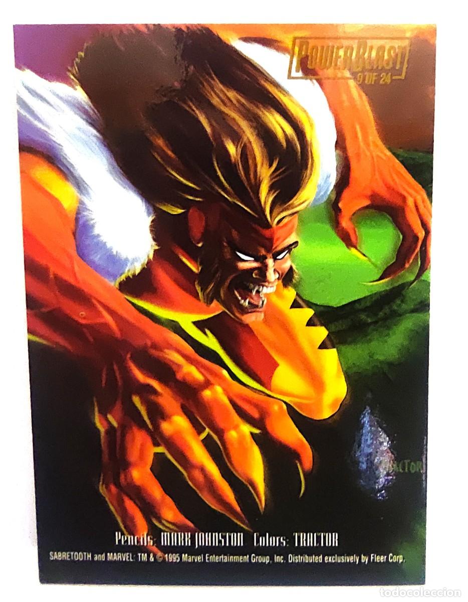 Trading cards: 1995 FLAIR MARVEL ANNUAL POWERBLAST SUBSET Sabretooth #9 - Foto 2