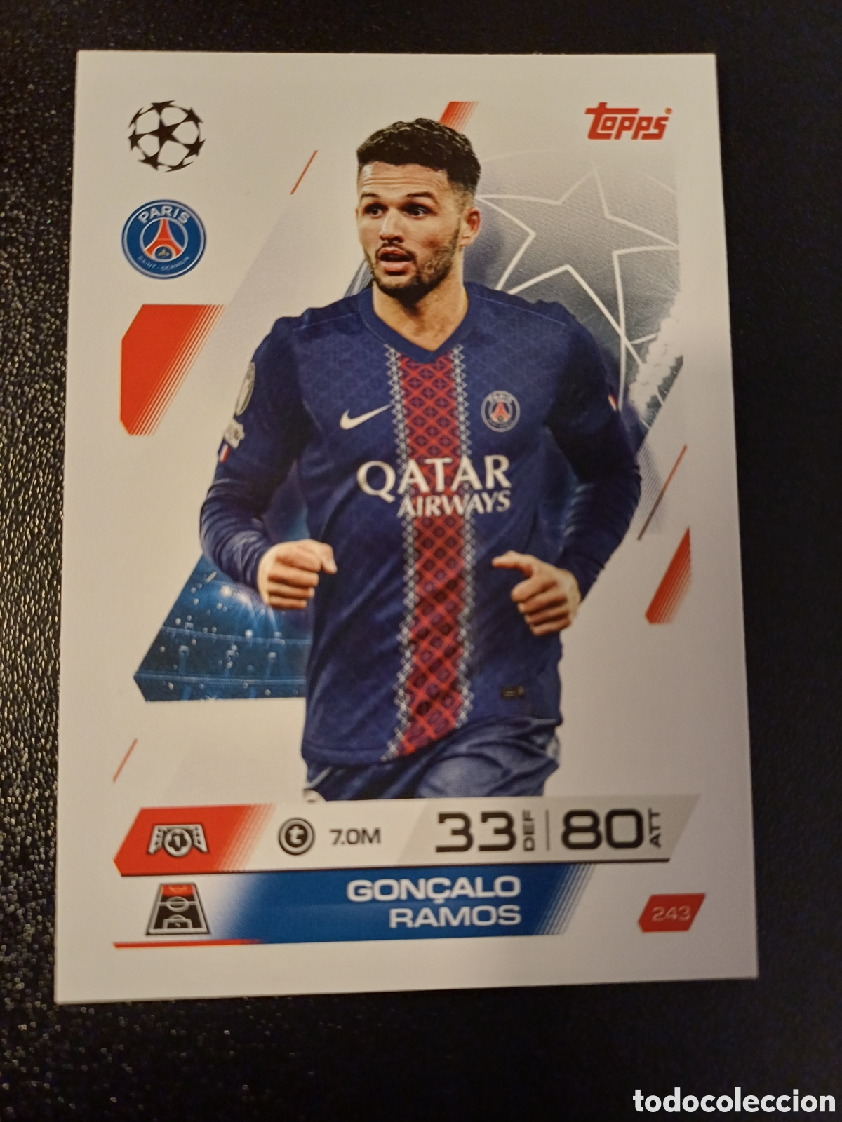 Cartas Colecion&aacute;veis: #243 GON&Ccedil;ALO RAMOS PARIS SAINT-GERMAIN TOPPS MATCH ATTAX 2025/26