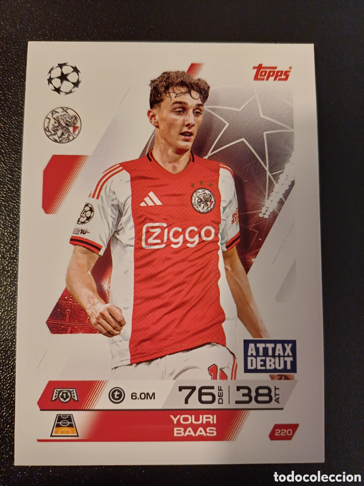 Cartas Colecion&aacute;veis: #220 YOURI BAAS AFC AJAX TOPPS MATCH ATTAX 2025/26